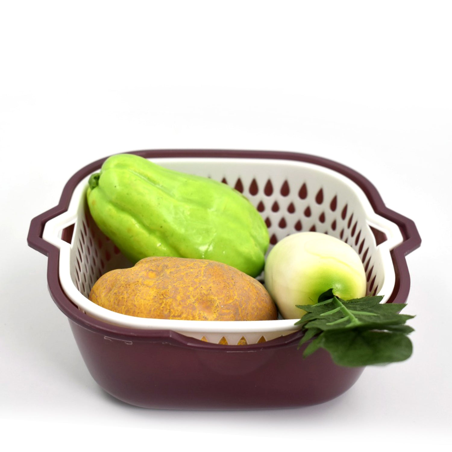 2783 2 In 1 Basket Strainer To Rinse Various Types Of Items Like Fruits, Vegetables Etc. DeoDap 2783 2 In 1 Basket Strainer To Rinse Various Types Of Items Like Fruits, Vegetables Etc. DeoDap